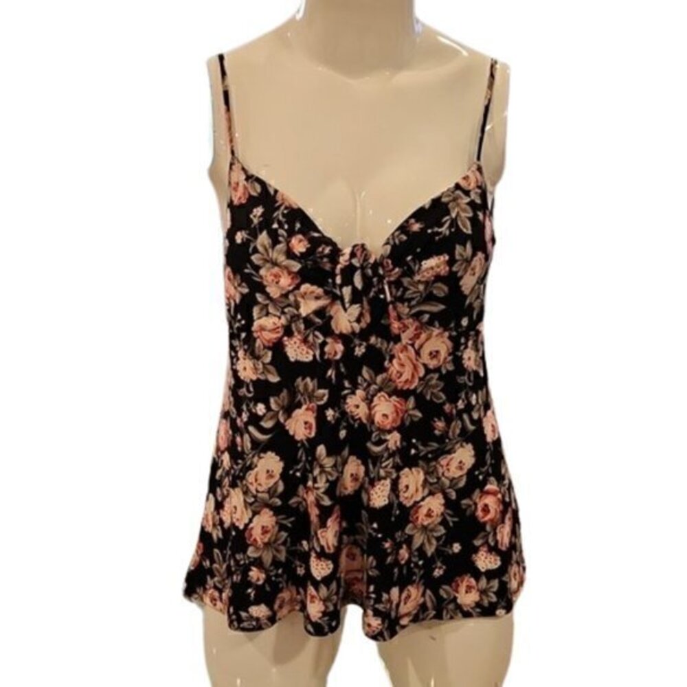 [Ambiance] Spaghetti Strap Floral Blouse - Size 2X